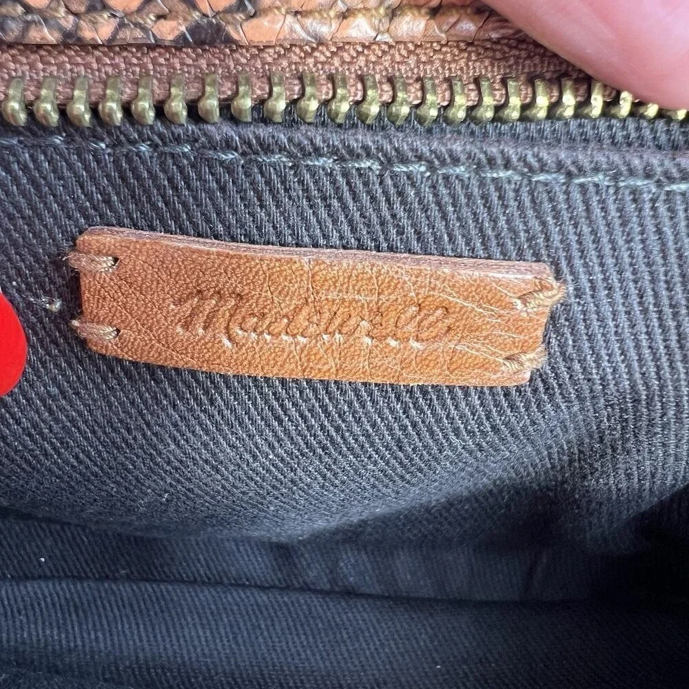 Madewell The Transport Camera Bag Colorblock Snake‎ Embossed Edition Rusted Tin